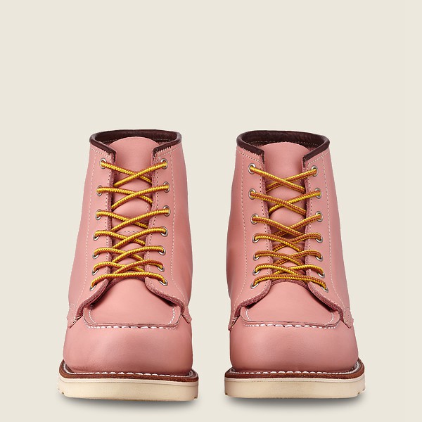 Bottes Red Wing Heritage - 6-Inch Classic Moc - Short Boundary Cuir - Rose - Femme 874DHJCTS